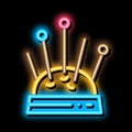 Needle Pillow neon glow icon illustration