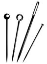Needle and pin illustration. Sewing tools set vector Royalty Free Stock Photo