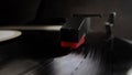 The needle of an record player in close up view Royalty Free Stock Photo
