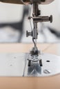 Needle Sewing Machine close-up sewing Royalty Free Stock Photo