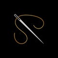 Needle for Sewing vector minimal Tailoring concept colored icon Royalty Free Stock Photo