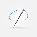 Needle for Sewing vector minimal Tailoring concept icon Royalty Free Stock Photo