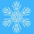 Needle snowflake icon, christmas decoration. Excellent snowflake, symmetrical crystal vector Royalty Free Stock Photo