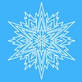 Needle snowflake icon, christmas decoration. Superb snowflake for design, symmetrical star symbol vector Royalty Free Stock Photo