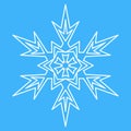 Needle snowflake icon, christmas decoration. Superb snowflake for design, symmetrical star symbol Royalty Free Stock Photo