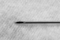 Needle of syringe on soft background is macro, black and white photo Royalty Free Stock Photo
