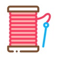 Needle Thread Icon Vector Outline Illustration Royalty Free Stock Photo