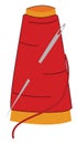 Needle with thread, illustration, vector Royalty Free Stock Photo