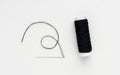 Needle and thread. Needlework object, color cotton thread spool and needle Royalty Free Stock Photo