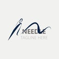 Needle and thread Sewing logo outline combination Line flat design template Simple icons. Concept taylor illustration