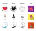 Needle and thread, sewing machine, pincushion, dummy for clothing. Sewing and equipment set collection icons in cartoon