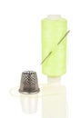 Needle thread thimble Royalty Free Stock Photo