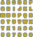 Needled light brown smooth alphabets set Royalty Free Stock Photo