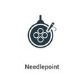 Needlepoint vector icon on white background. Flat vector needlepoint icon symbol sign from modern sew collection for mobile