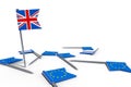 needles with europe flags and the uk flag brexit chaos symbolism