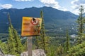 Needles of five, keep it alive warning sign signpost at Tunnel Mountain Trail. Banff National Park Royalty Free Stock Photo