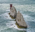 The Needles Lighthouse, The Isle of Wight, Close-up Royalty Free Stock Photo