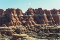 Needles rock formations in Canyonlands National Park Royalty Free Stock Photo