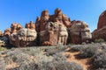 Needles rock formations in Canyonlands National Park Royalty Free Stock Photo