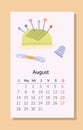 Needlework calendar August 2023