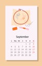 Needlework calendar September 2023
