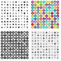 100 needlework icons set vector variant