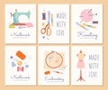 Needlework posters set Royalty Free Stock Photo