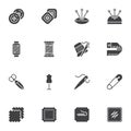 Needlework, sewing vector icons set