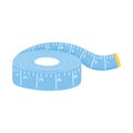 needlework tools measuring tape icon over white background