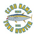 fishing community badge design with tuna theme Royalty Free Stock Photo