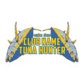 fishing community badge design with tuna theme Royalty Free Stock Photo