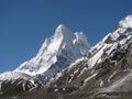 Neelkanth peak with moraine in foreground Royalty Free Stock Photo
