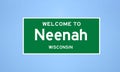 Neenah, Wisconsin city limit sign. Town sign from the USA. Royalty Free Stock Photo
