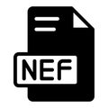 Nef Icon Glyph design. image extension format file type icon. vector illustration Royalty Free Stock Photo