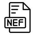 Nef icon outline style design image file. image extension format file type icon. vector illustration Royalty Free Stock Photo