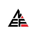 NEF triangle letter logo design with triangle shape. NEF triangle logo design monogram. NEF triangle vector logo template with red Royalty Free Stock Photo