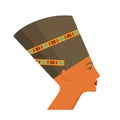 Nefertiti ancient Egyptian statue. Flat style vector illustration.