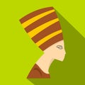 Nefertiti head icon, flat style