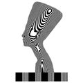 Nefertiti Queen Zebra Woman Made Of Black And White Stripes Vector Royalty Free Stock Photo