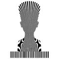 Nefertiti Queen Zebra Woman Made Of Black And White Stripes Vector Royalty Free Stock Photo