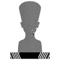 Nefertiti Queen Zebra Woman Made Of Black And White Stripes Vector Royalty Free Stock Photo