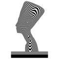 Nefertiti Queen Zebra Woman Made Of Black And White Stripes Vector Royalty Free Stock Photo