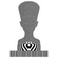 Nefertiti Queen Zebra Woman Made Of Black And White Stripes Vector Royalty Free Stock Photo