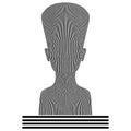 Nefertiti Queen Zebra Woman Made Of Black And White Stripes Vector Royalty Free Stock Photo