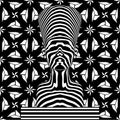 Nefertiti Queen Zebra Woman Made Of Black And White Stripes Vector Royalty Free Stock Photo