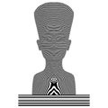 Nefertiti Queen Zebra Woman Made Of Black And White Stripes Vector Royalty Free Stock Photo