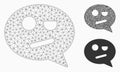 Negation Smiley Message Vector Mesh Network Model and Triangle Mosaic Icon Royalty Free Stock Photo