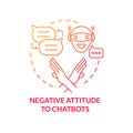 Negative attitude to chatbots red gradient concept icon Royalty Free Stock Photo