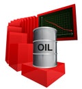 Negative business graph of oil goods vector