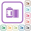 Negative camera film canister simple icons